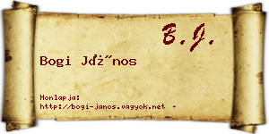 Bogi János névjegykártya