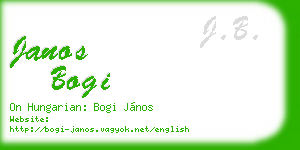 janos bogi business card